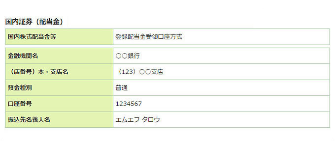 登録情報詳細の画像です。